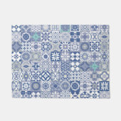 Marokkaans tegelpastelblauw deurmat (Voorkant)