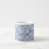 Marokkaans tegelpastelblauw espresso kop (Voorkant)