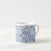 Marokkaans tegelpastelblauw espresso kop (Voorkant rechts)