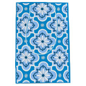 Marokkaans tegelpatroon - blauw en wit medium cadeauzakje (Voorkant)