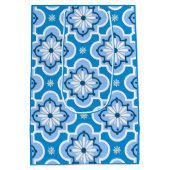 Marokkaans tegelpatroon - blauw en wit medium cadeauzakje (Achterkant)