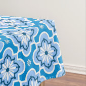 Marokkaans tegelpatroon - blauw en wit tafelkleed (Voorbeeld)