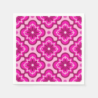 Marokkaans tegelpatroon - Fuchsia Pink