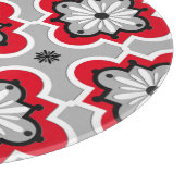 Marokkaans tegelpatroon - grijs en rood snijplank (Hoek)