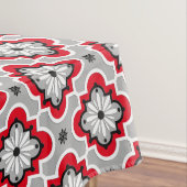 Marokkaans tegelpatroon - grijs en rood tafelkleed (Voorbeeld)