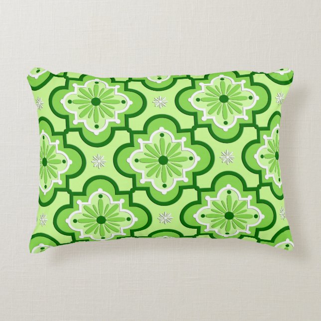 Marokkaans tegelpatroon - Lime Green Accent Kussen (Voorkant)