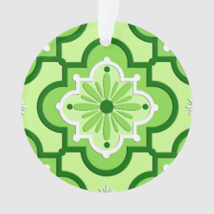 Marokkaans tegelpatroon - Lime Green Ornament