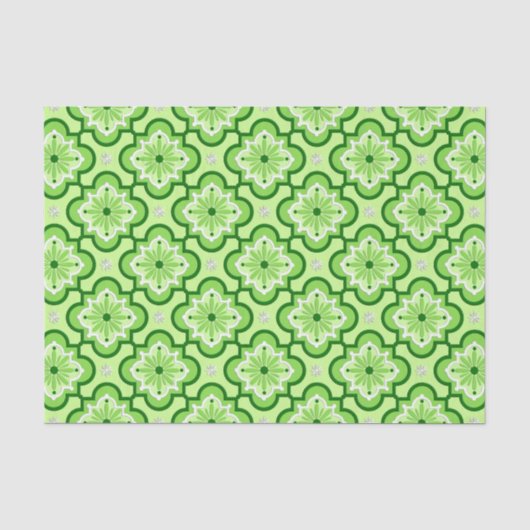 Marokkaans tegelpatroon - Lime Green Tissuepapier (Voorkant)