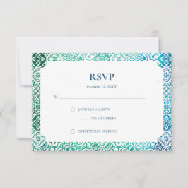 Marokkaans tegelpatroon responskaart RSVP kaartje