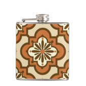 Marokkaans tegelpatroon - Rust en Tan Heupfles (Voorkant)