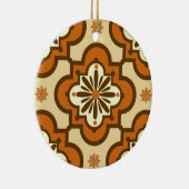 Marokkaans tegelpatroon - Rust en Tan Keramisch Ornament (Rechts)