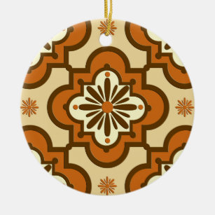 Marokkaans tegelpatroon - Rust en Tan Keramisch Ornament