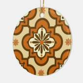 Marokkaans tegelpatroon - Rust en Tan Keramisch Ornament (Links)