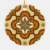 Marokkaans tegelpatroon - Rust en Tan Keramisch Ornament (Achterkant)
