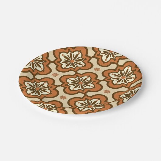 Marokkaans tegelpatroon - Rust en Tan Papieren Bordje (Gekanteld)