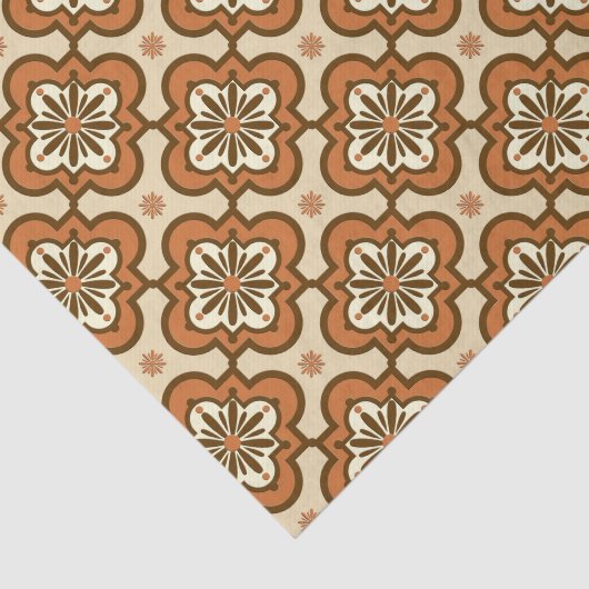 Marokkaans tegelpatroon - Rust en Tan Tissuepapier (Detail)