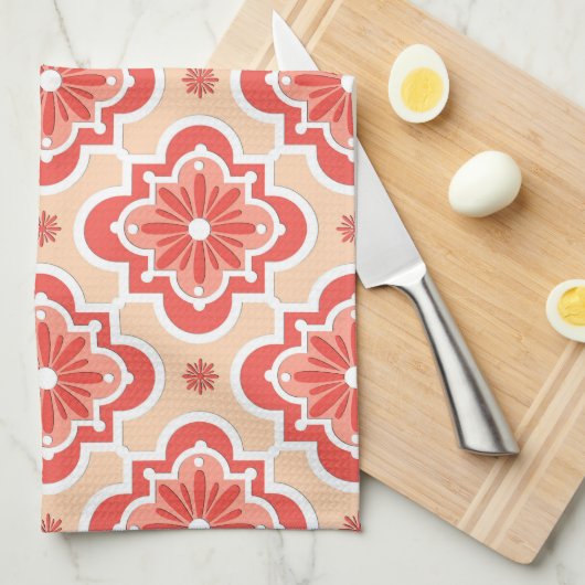 Marokkaans tegelpatroon - schaduwen van koraal Sin Theedoek (Quarter Fold)