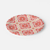 Marokkaans tegelpatroon - Shades van koraal Sinaas Papieren Bordje (Gekanteld)