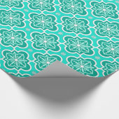 Marokkaans tegelpatroon - Turquoise en Aqua Cadeaupapier (Hoek)