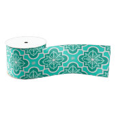 Marokkaans tegelpatroon - Turquoise en Aqua Grosgrain Lint (Spoel)
