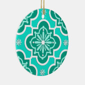 Marokkaans tegelpatroon - Turquoise en Aqua Keramisch Ornament (Rechts)