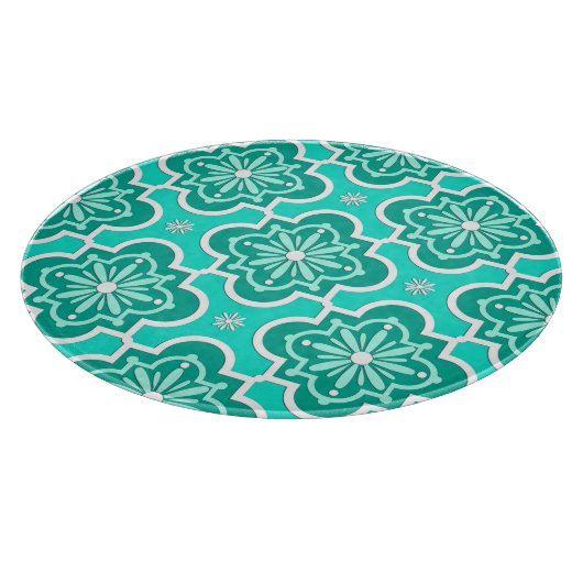 Marokkaans tegelpatroon - Turquoise en Aqua Snijplank (Hoek)