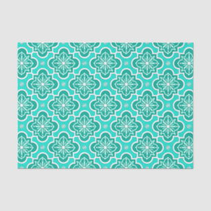 Marokkaans tegelpatroon - Turquoise en Aqua Tissuepapier
