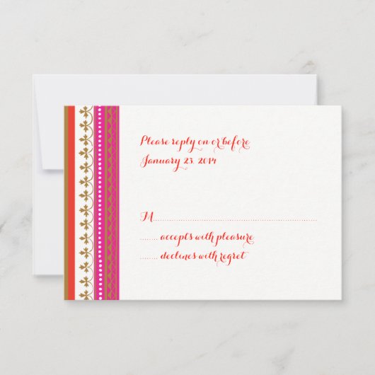 Marokkaans thema Uitnodiging RSVP-kaart (Voorkant)