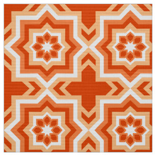 Marokkaans Tile, Mandarijns Oranje en Licht Sinaas Stof