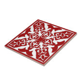 Marokkaans Tile Pattern, Deep Red en White Tegeltje (Zijkant)