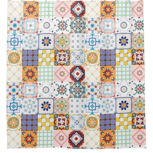 Marokkaans Tile Pattern Shower Curtain Douchegordijn (Voorkant)