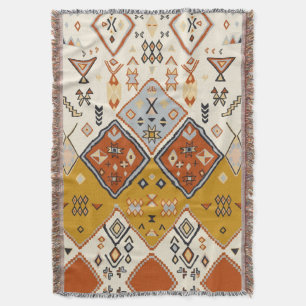 Marokkaans Tribal Geometrisch Volkskunstpatroon Deken