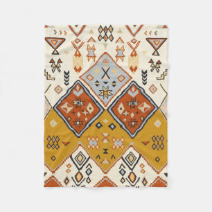 Marokkaans Tribal Geometrisch Volkskunstpatroon Fleece Deken