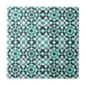 Marokkaans Turquoise Pattern Tegeltje (Voorkant)