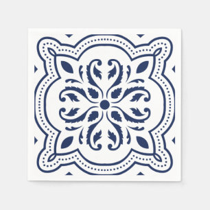 Marokkaans vet blauw geometrisch siermotief servet