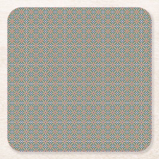 Marokkaans Zellige Patroon Geometrische Onderzette Kartonnen Onderzetters (Voorkant)