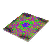 marokkaans zespuntenster groen paars tegeltje (Zijkant)
