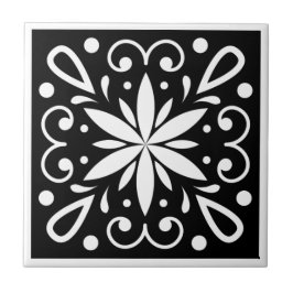 Marokkaans zwart en wit tegeltje