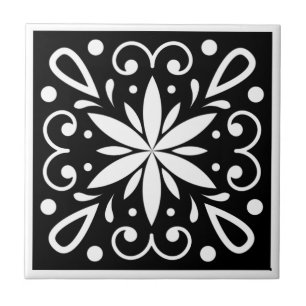 Marokkaans zwart-wit tegeltje