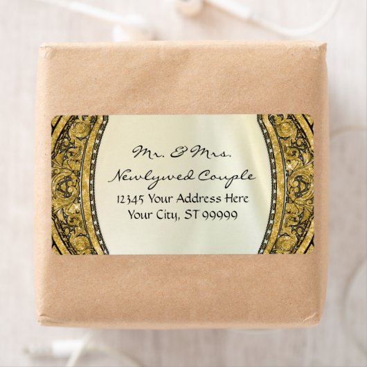 Marokkaans zwembad Gold Glitter Elegant Wedding Etiket (Insitu)