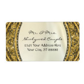 Marokkaans zwembad Gold Glitter Elegant Wedding Etiket (Voorkant)