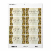 Marokkaans zwembad Gold Glitter Elegant Wedding Etiket (Full Sheet)
