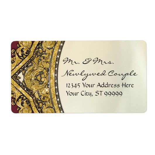 Marokkaans zwembad Gold Glitter Elegant Wedding Etiket (Voorkant)