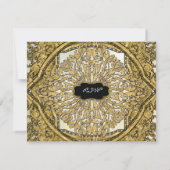 Marokkaans zwembad Gold Glitter Elegant Wedding RSVP Kaartje (Achterkant)