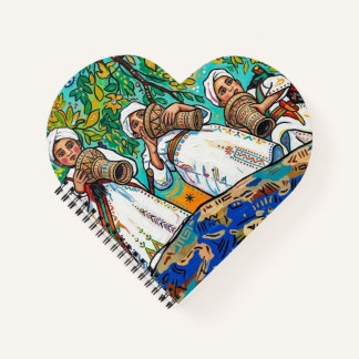 Marokkaanse Ahwash Amazigh Folk Art Print Notitieboek