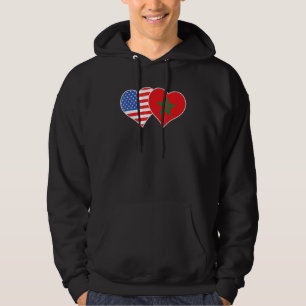 Marokkaanse Amerikaanse vlag Marokko Verenigde Sta Hoodie