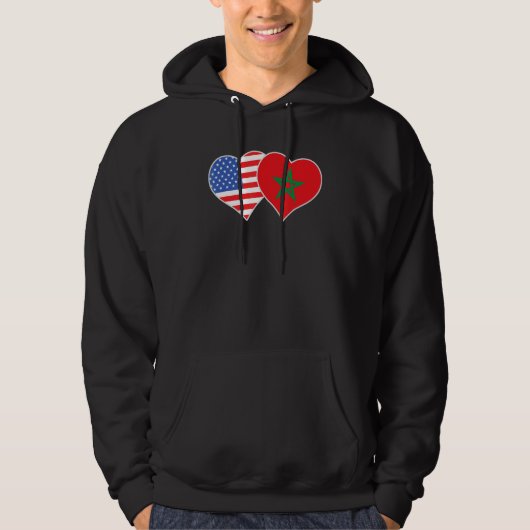 Marokkaanse Amerikaanse vlag Marokko Verenigde Sta Hoodie (Voorkant)
