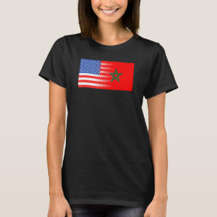 Marokkaanse Amerikaanse vlag Marokko Verenigde Sta T-shirt