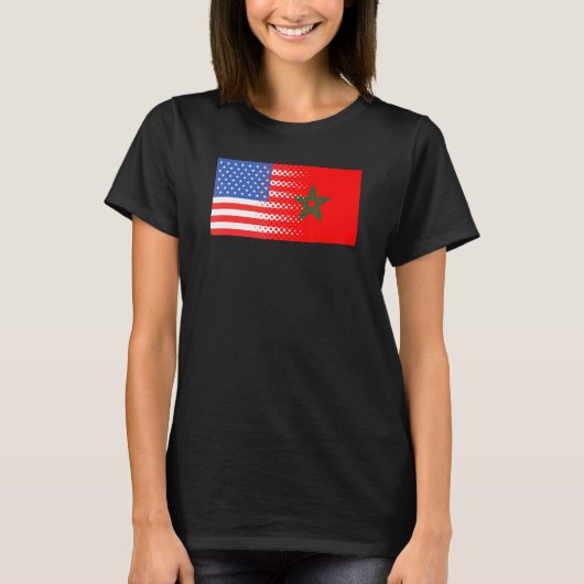 Marokkaanse Amerikaanse vlag Marokko Verenigde Sta T-shirt (Voorkant)