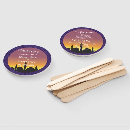 Marokkaanse Arabische Nachten Trouwprogramma Hand  Handwaaier (Niet-gemonteerd)